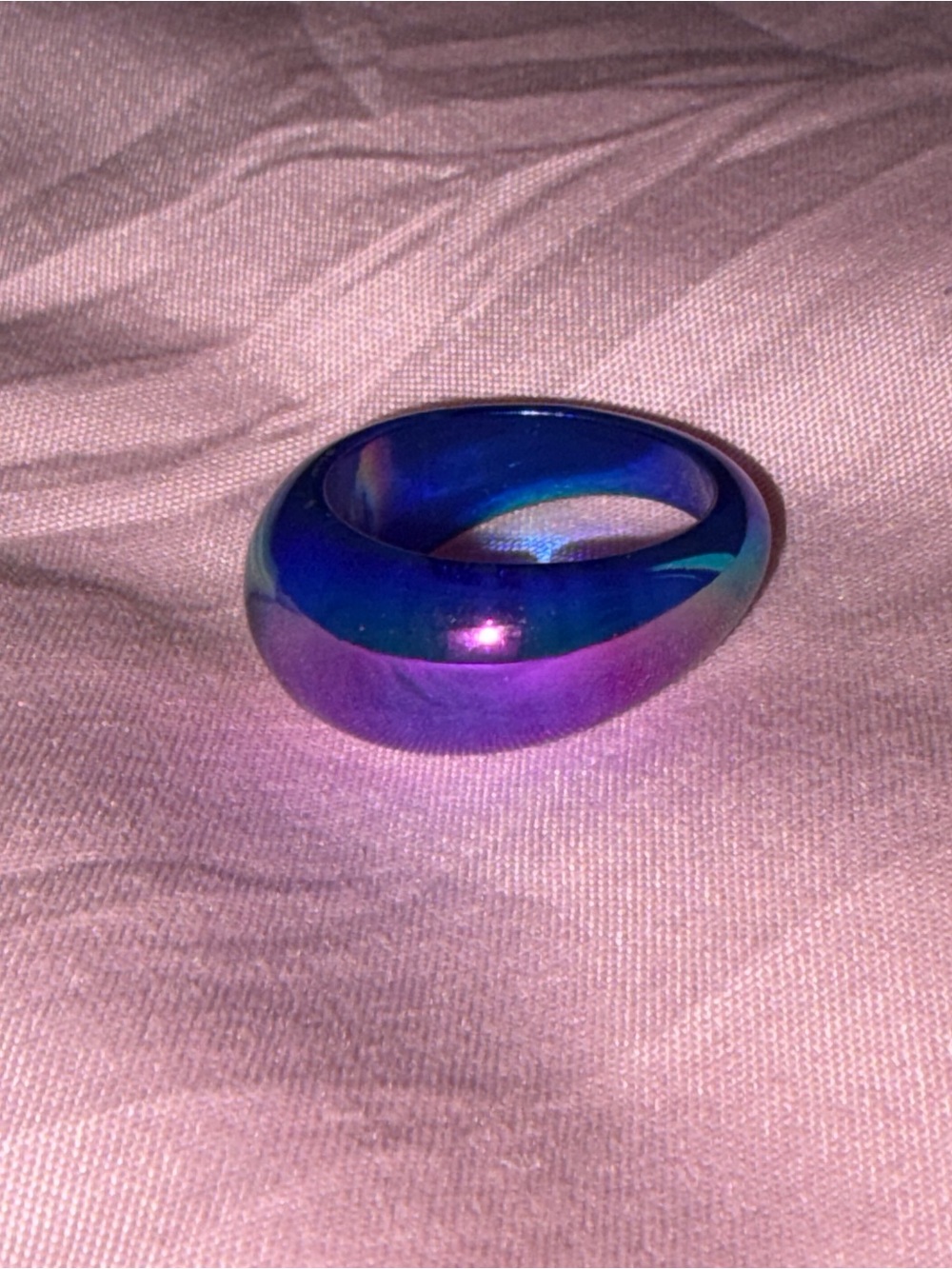 Iridescent Blue-Purple Dome Ring - Women's Fashion Jewelry